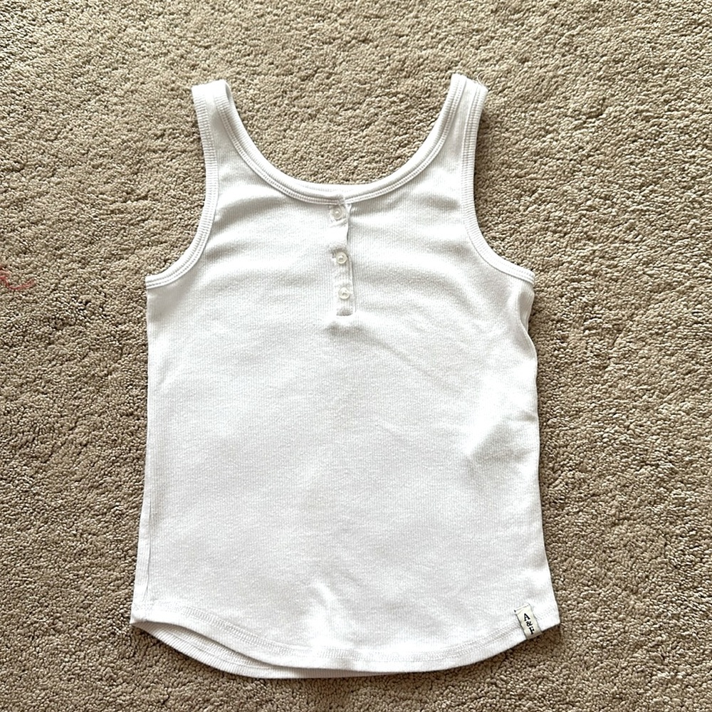 Abercrombie kids white ribbed tank with buttons size 9/10